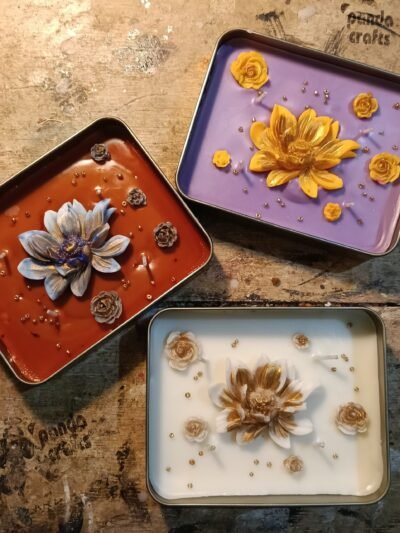 Mystic Lotus Candle - Metallic finish with 4 wicks