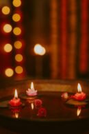 Divine Glow of Lotus – Exclusive Floating T-Light Set of 5 (Luxury Diwali Edition)