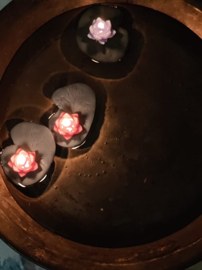 Divine Glow of Lotus – Exclusive Floating T-Light Set of 5 (Luxury Diwali Edition) - Image 6