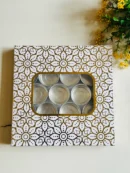 15-20 Pcs T-Light Box | Peacock Urli Box | Designer T-Light Box | 7.4x7.4x.9 inches